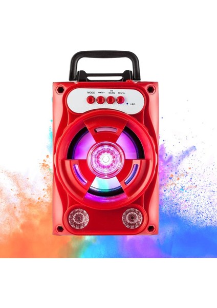 Kablosuz Bluetooth Hoparlör Tf Kart U Disk Subwoofer Hafif Taşınabilir Siyah(Yurt Dışından)