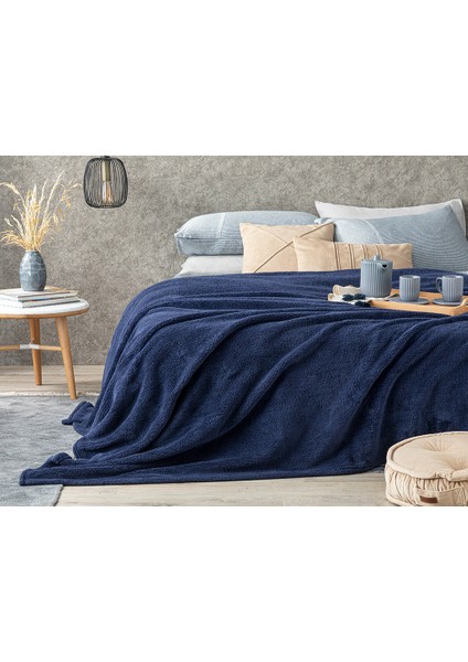 Softy Wellsoft Tek Kişilik Battaniye 150 x 200 cm Gece Mavisi