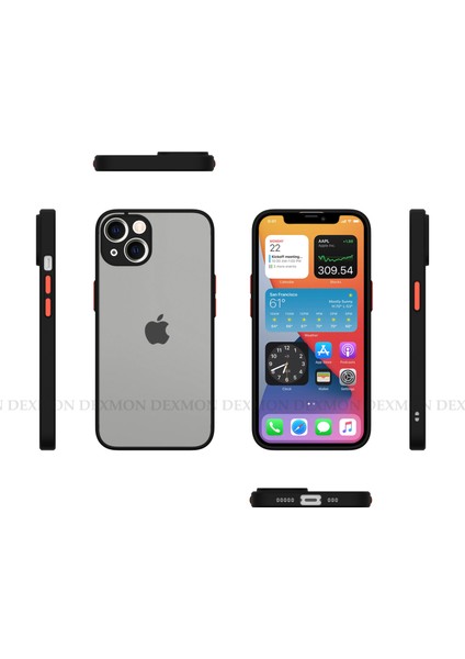 Apple iPhone 13 Kılıf 3D Kamera Korumalı Soft Matte Smoke Case