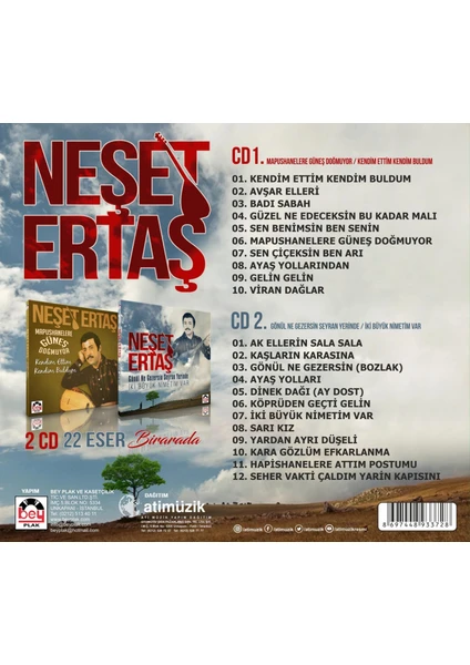 Neşet Ertaş - Mapushanelere Güneş Doğmuyor/gönül  Ne Gezersin Seyran Yerinde (2'li Cd)