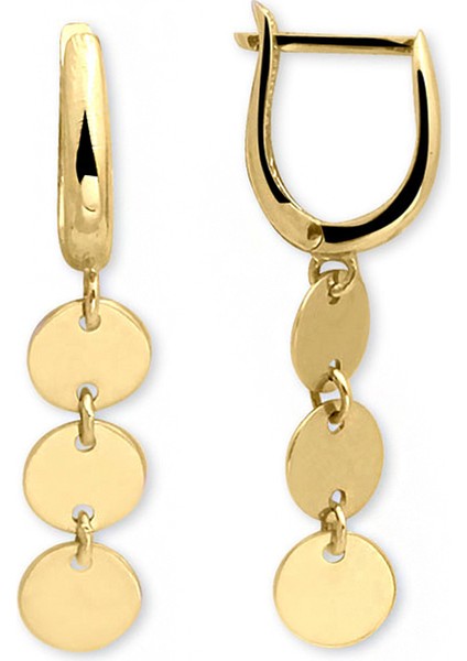 3 cm Altın Spor Pullu Küpe (KP0219)