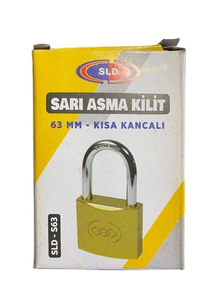 Sld Sarı Kısa Kancalı Asma Kilit 63 mm modelleri