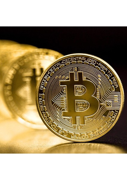 10 Adet Bitcoin Madeni Hatıra Parası Dekoratif Metal Sikke