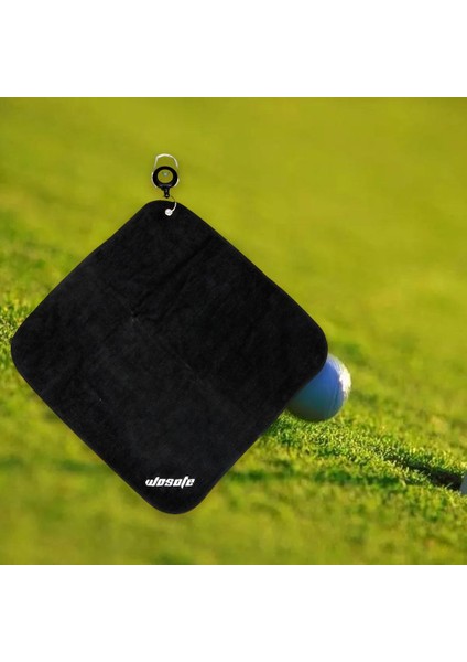 30X30 cm Kare Mikrofiber Golf Havlu Ter-Emici Silme Bez Spor Siyah