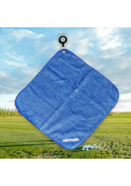 30X30 cm Kare Mikrofiber Golf Havlu Yüksek Su Emme Temizleme Havluları Karabina Kanca Silme Bezi Açık Fitness - Mavi