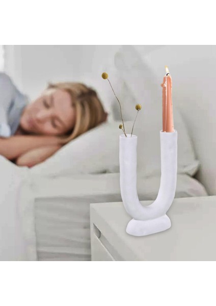 Modern Çiçekler Vazo Şamdanlar Heykel Oturma Odası Ofis Dekorasyon Için 11X24X3.5 cm (Yurt Dışından)
