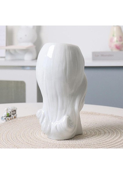 Kız Yüz Kafa Seramik Vazo Ev Kapalı Bitki Saksı Vazo Ekici Dekor 18X10X9.5 cm (Yurt Dışından) fiyatları