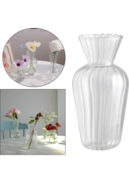 Cam Çiçek Vazo Temizle Çiçek Konteyner Taze Kesim ve Kurutulmuş Çiçek Vazo 5X15 cm (Yurt Dışından) fırsatları