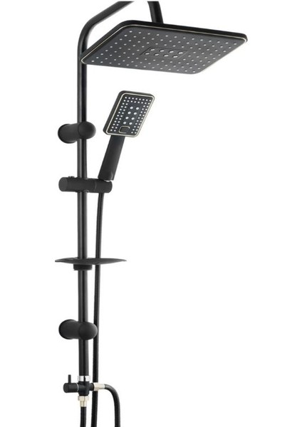 Siyah Robot Duş Seti, Tepe Yağmurlama Siyah Duş Seti