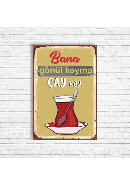 Çay Retro Ahşap Poster