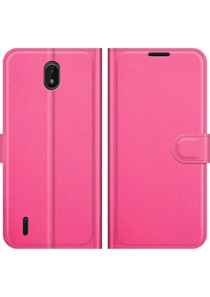 Nokia C01 Plus Için Litchi Doku Flip Koruyucu Tpu Kılıfı(Yurt Dışından)