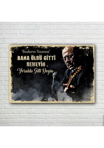 Neşet Ertaş Retro Ahşap Poster