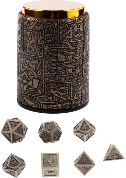 Dnd Rpg Mtg D20 D12 D10 D8 D4 Masa Oyunu 7 Adet Polyhedral Zar + Zar Kupası (Yurt Dışından)