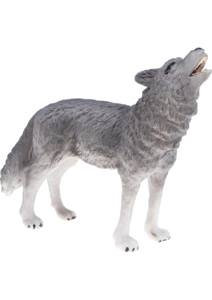 3 Inç Gri Howling Kurt Modeli Şekil Bebek Çocuk Doğa Eğitici Oyuncak Hediye (Yurt Dışından)