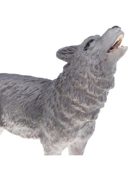 3 Inç Gri Howling Kurt Modeli Şekil Bebek Çocuk Doğa Eğitici Oyuncak Hediye (Yurt Dışından)