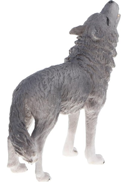 3 Inç Gri Howling Kurt Modeli Şekil Bebek Çocuk Doğa Eğitici Oyuncak Hediye (Yurt Dışından)