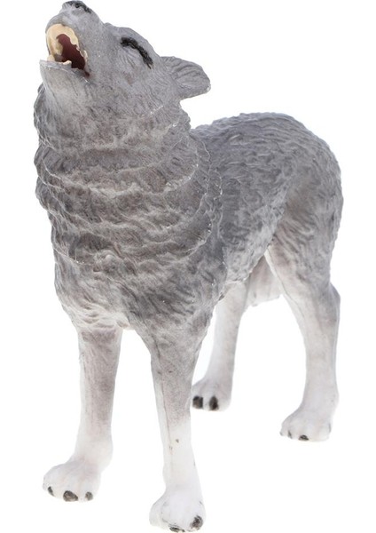3 Inç Gri Howling Kurt Modeli Şekil Bebek Çocuk Doğa Eğitici Oyuncak Hediye (Yurt Dışından)