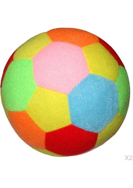 2 Adet 9.5 cm Renkli Yumuşak Pp Pamuk Futbol Futbol Bebek Çocuk Çıngırak Oyuncak (Yurt Dışından)