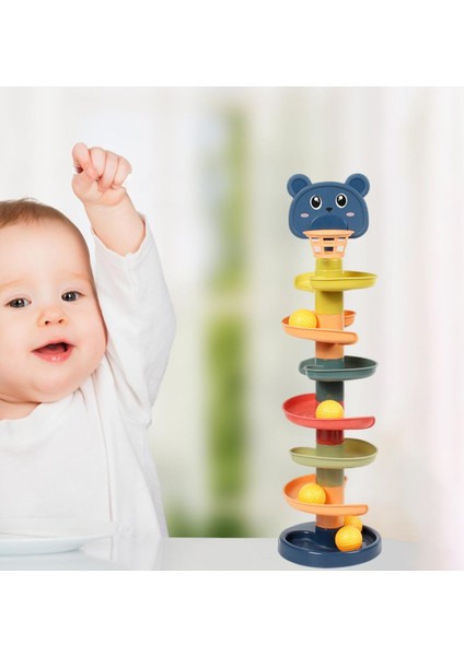 Top Spiral Kule Parça Haddeleme Topu Renkli Rampalar Doğum Günü Hediyesi Için Bebek 7 Katmanlar 7 Topları (Yurt Dışından)