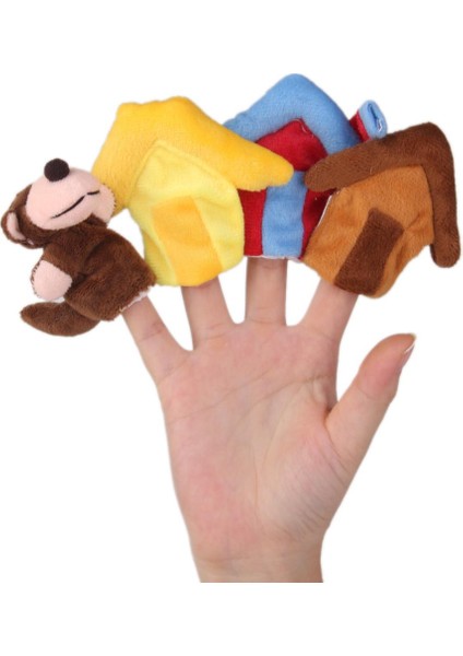 Üç Küçük Domuz Hayvanlar Parmak Kuklaları Peluş Oyuncaklar Kreş Masal (Yurt Dışından)