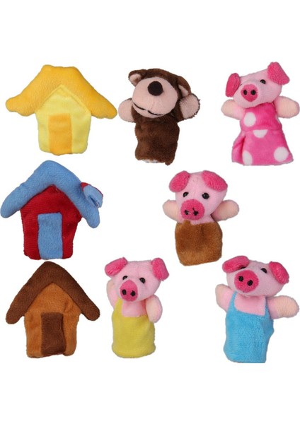 Üç Küçük Domuz Hayvanlar Parmak Kuklaları Peluş Oyuncaklar Kreş Masal (Yurt Dışından) fiyatları