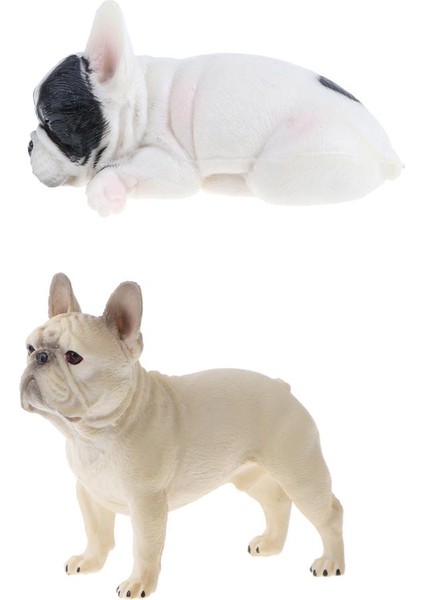 2 Adet Plastik Simülasyon Bulldog Modeli Aksiyon Figürleri Çocuk Oyuncak Tahsil (Yurt Dışından)