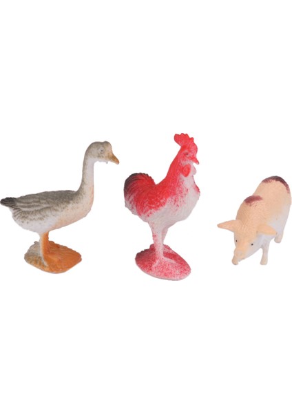 12 Adet Plastik Poultry Hayvanlar Çiftlik Yard Modeli Şekil Çocuklar Oyuncak Domuz Inek Köpek (Yurt Dışından)