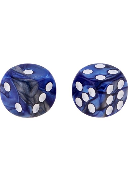 10 Adet 16MM Opak Altı Taraflı Spot Zar Oyunları D6 D & D Rpg Mavi + Gümüş (Yurt Dışından)