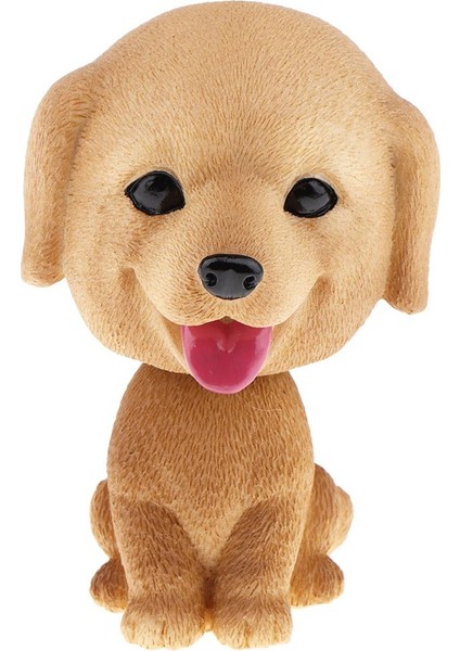 Reçine Obble Kafa Köpek Heykelcik Oyuncak Ev / Araba Dekor Golden Retriever B (Yurt Dışından)