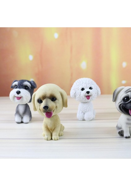Reçine Obble Kafa Köpek Heykelcik Oyuncak Ev / Araba Dekor Golden Retriever B (Yurt Dışından)