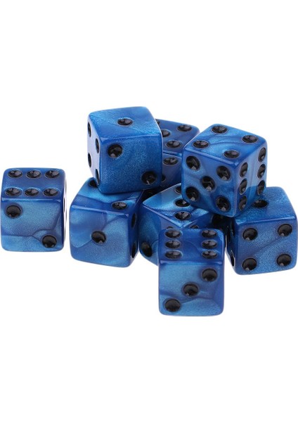 10X 16MM D6 Zar Altı Taraflı Ölür Akrilik Ktv Kulübü Trpg Mtg Oyuncak Mavi (Yurt Dışından)