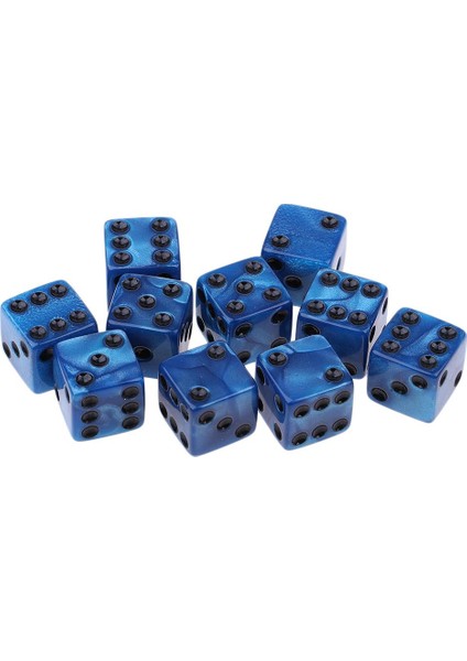 10X 16MM D6 Zar Altı Taraflı Ölür Akrilik Ktv Kulübü Trpg Mtg Oyuncak Mavi (Yurt Dışından)