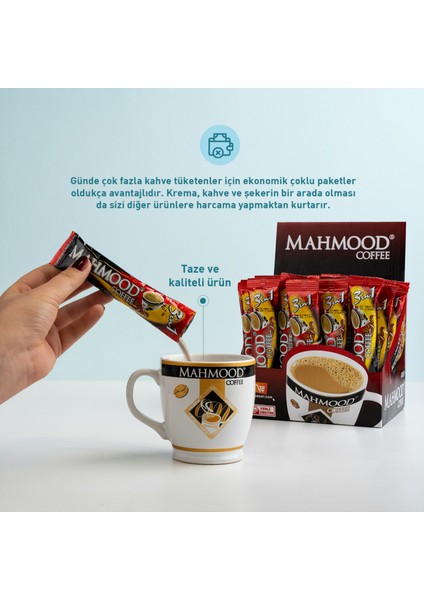 Mahmood Coffee 3'ü 1 Arada Hazır Kahve 48 Adet X 18 Gr