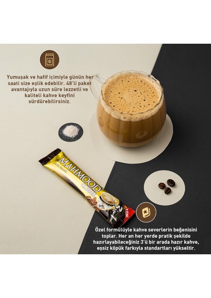 Mahmood Coffee 3ü1 Arada Sütlü Köpüklü 48 Adet X 18 gram