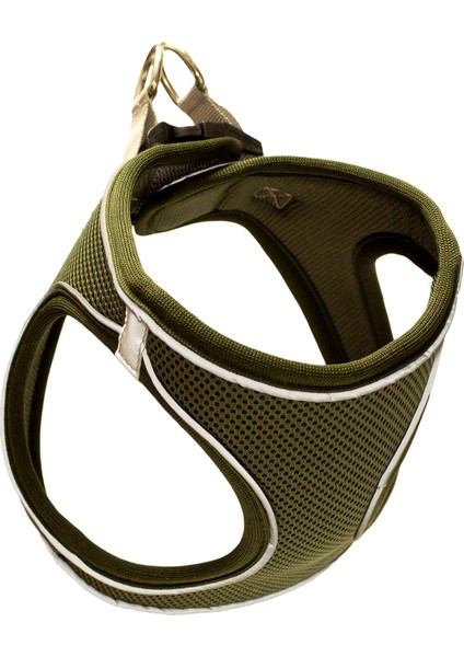 Air Mesh Kedi Köpek Göğüs Tasması Çift Reflektörlü, Terletmeyen Haki / Khaki
