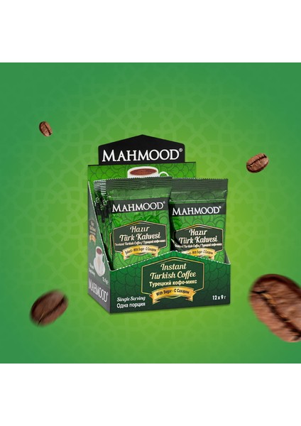 Mahmood Coffee Hazır Türk Kahvesi Şekerli 12 Adet x  9 gr