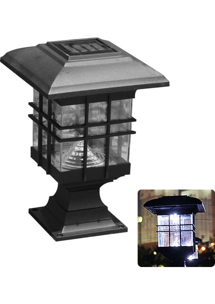 Güneş Enerjili LED Bahçe Yard Sütun Lambası Açık Dekoratif Otomatik On / Kapalı Işık (Yurt Dışından)
