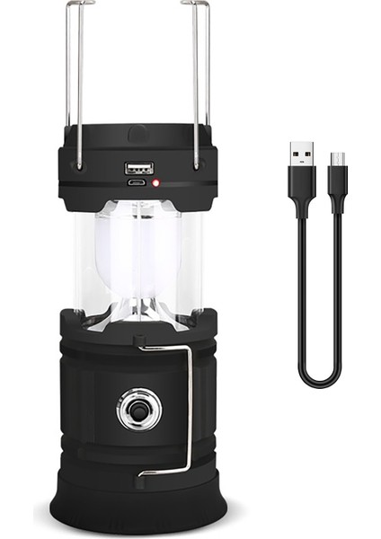 Kamp El Feneri Yüksek Parlaklık Çok Amaçlı IPX45 Su Geçirmez Güneş Taşınabilir USB Barbekü Için Acil Işık Şarj (Yurt Dışından)