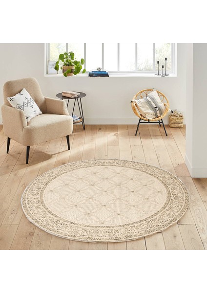Dijital Baskı Yıkanabilir Kaymaz Taban Yuvarlak Halı RVG7154