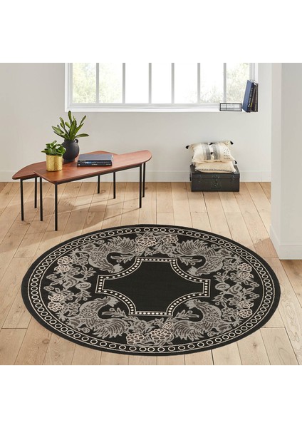 Dijital Baskı Yıkanabilir Kaymaz Taban Yuvarlak Halı RVG7157