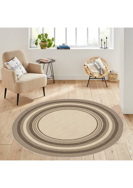 Dijital Baskı Yıkanabilir Kaymaz Taban Yuvarlak Halı RVG7161