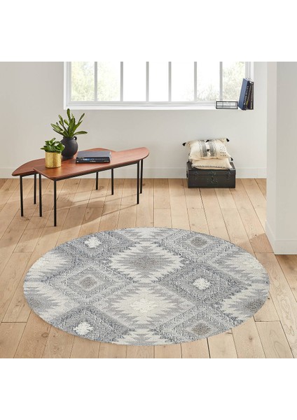 Dijital Baskı Yıkanabilir Kaymaz Taban Yuvarlak Halı RVG7182
