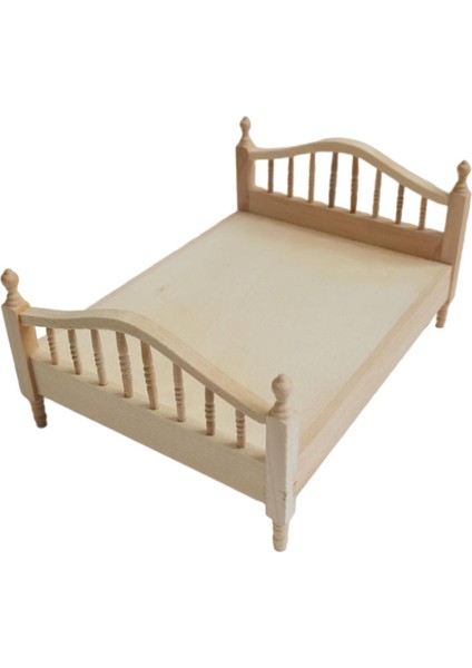 1 12 Ölçekli Dollhouse Çift Kişilik Yatak Orta Dekor Yatak Olmayan Çocuklar Için Keyafir Yatak (Yurt Dışından) fiyatları