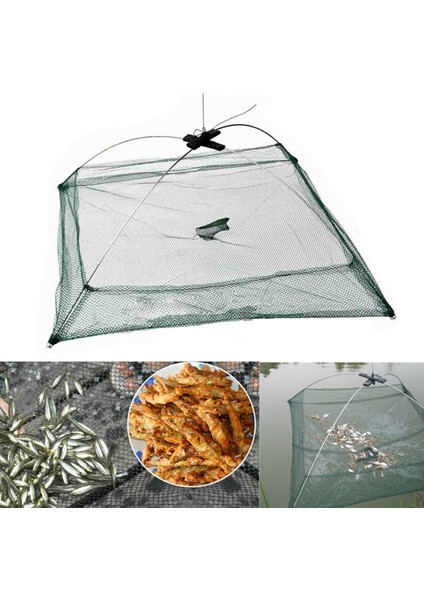 60 cm Katlanmış Balıkçılık Net Karides Crayfish Minnow Yem Dip Kafes Tuzağı (Yurt Dışından) indirimleri