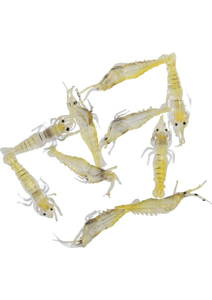 10 Adet Yumuşak Karides Karides Lures Yemler Simülasyon Balıkçılık Sarı Lures (Yurt Dışından)