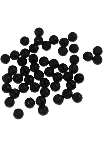 50X 8mm Yuvarlak Yüzen Teçhizat Boncuk Yumuşak Sazan Balıkçılık Boncuk Balıkçılık Siyah Mücadele Siyah (Yurt Dışından)