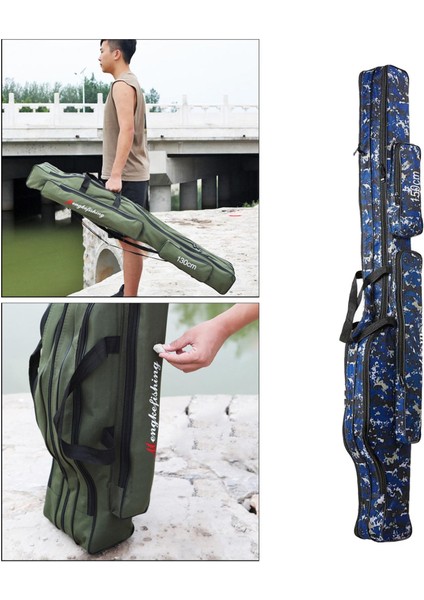 Çubuk ve Makara Holdall Çanta Için Hazır Tutuyor Çubuklar Sazan Kaba Balıkçılık Malzemeleri 2 Katmanlar 150 cm Mavi (Yurt Dışından)