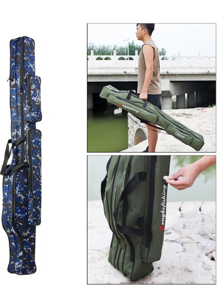 Çubuk ve Makara Holdall Çanta Için Hazır Tutuyor Çubuklar Sazan Kaba Balıkçılık Malzemeleri 2 Katmanlar 150 cm Mavi (Yurt Dışından)