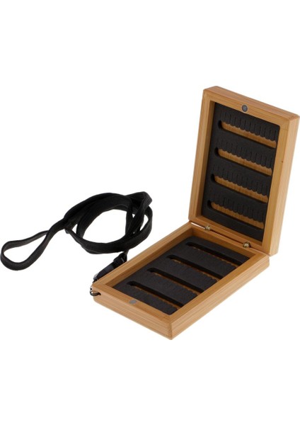 Taşınabilir Ahşap Bambu Fly Fishing Finess Kordonlu Kutu - 96 Sinek Tutar (Yurt Dışından) fiyatları