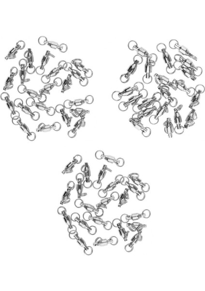 60 Adet Alaşım Ağır Hizmet Tipi Rulman Döner 0 # 1 # 3 # Swivels Aksesuar Için # 3 # (Yurt Dışından)